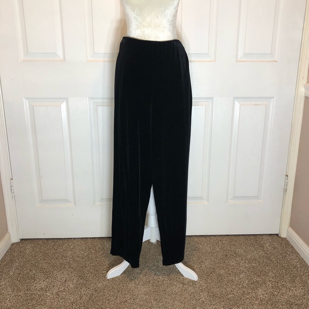 Black velvet pants.